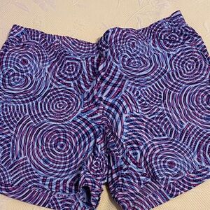 2/12 Light Blue & Purple Swirl Print Shorts